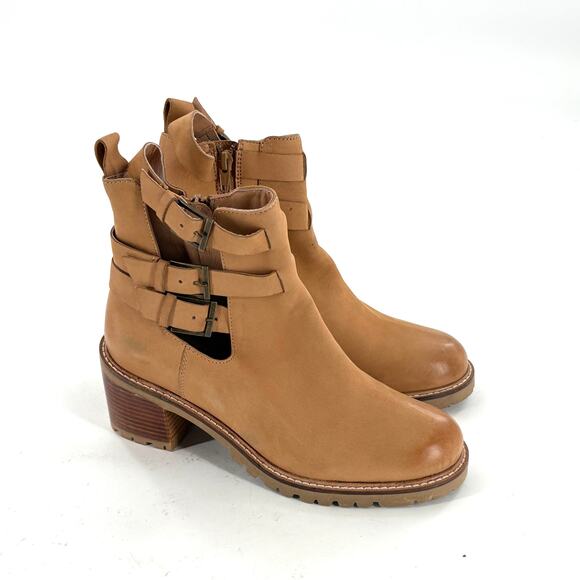 Seychelles Give It a Whirl Ankle Boots 8 Tan NWOT Buckle Ankle Booties Boho - Picture 2 of 7